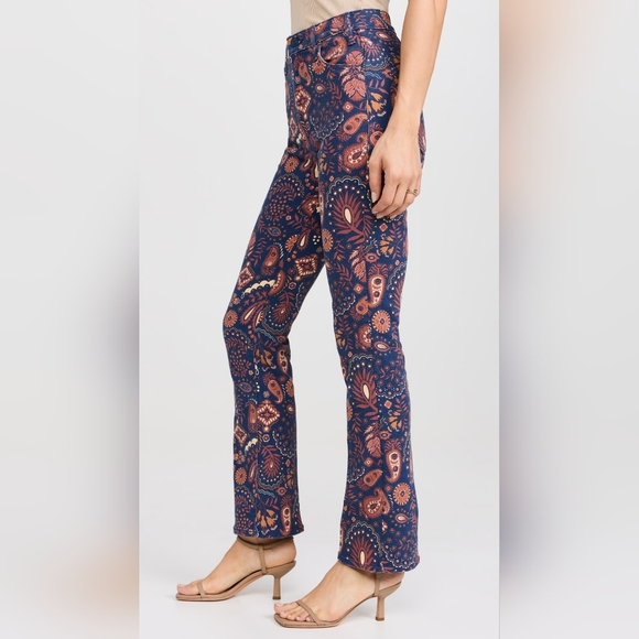 NWT MOTHER Hustler Flood Jeans in Henna Happiness Size 25 Paisley 70's Style - Picture 13 of 15